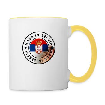 Serbien,Serbia, Srbija - Tasse zweifarbig - Weiß/Gelb - Rechts