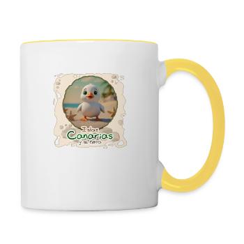 Taube - Tasse zweifarbig - Weiß/Gelb - Rechts