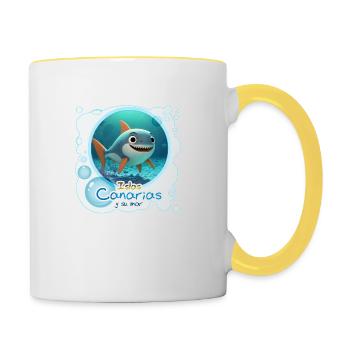 Hai - Tasse zweifarbig - Weiß/Gelb - Rechts