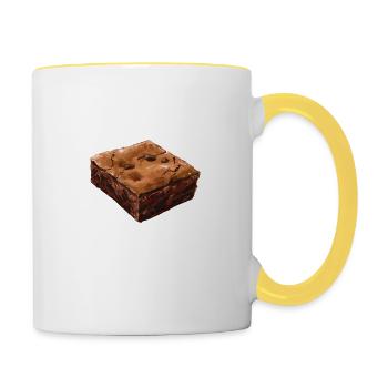 Rustic Brownie Illustration - Contrasting Mug - white/yellow - Right
