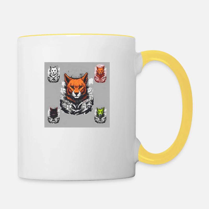 Hunter - Tasse zweifarbig - Weiß/Gelb
