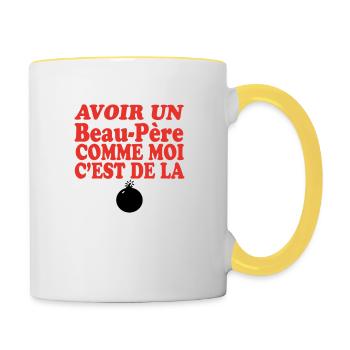Father-in-law OF THE BOMB - Contrasting Mug - white/yellow - Right