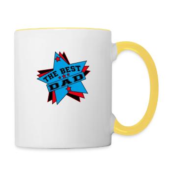 DER BESTE VATER - Tasse zweifarbig - Weiß/Gelb - Rechts
