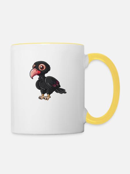 Bezaubernder Truthahngeier Charakter - Tasse zweifarbig - Weiß/Gelb