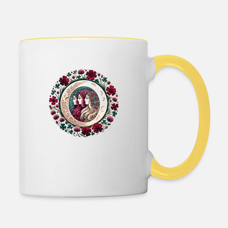 Triple Déesse - Mug contrasté - blanc/jaune