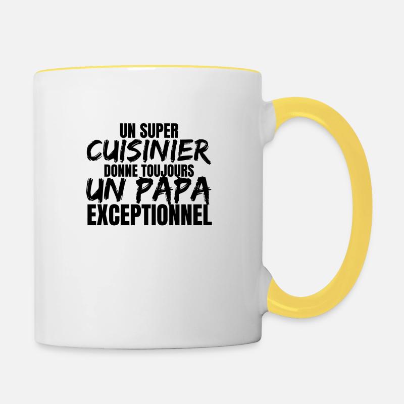 SUPER DAD COOK - Contrasting Mug - white/yellow