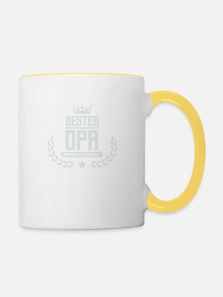 bester opa der welt - Tasse zweifarbig - Weiß/Gelb