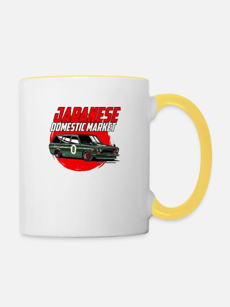Japanese car style - Tasse zweifarbig - Weiß/Gelb
