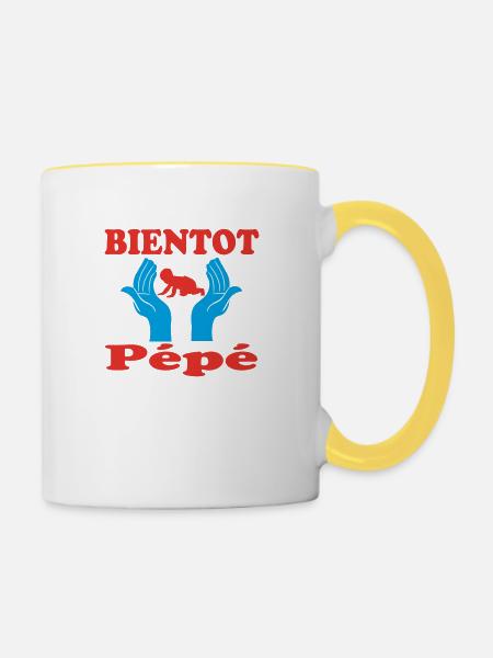 BALD Pépé - Tasse zweifarbig - Weiß/Gelb