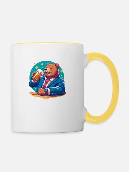 6815831F E457 4D2A 9A4D 1D4C7DFAA256 - Tasse zweifarbig - Weiß/Gelb