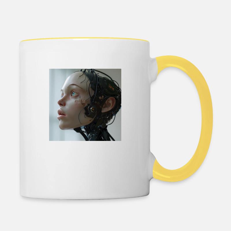 IA - Mug contrasté - blanc/jaune