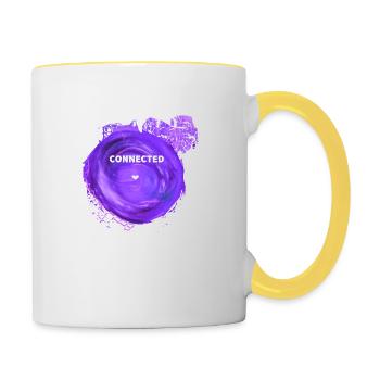 Design source connected violet - Mug contrasté - blanc/jaune - Droite