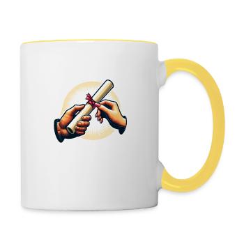 Presentation of certificates - Contrasting Mug - white/yellow - Right