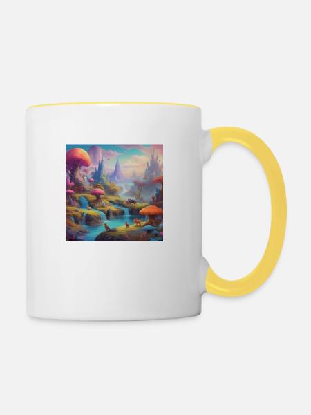 Fantasy - Tasse zweifarbig - Weiß/Gelb