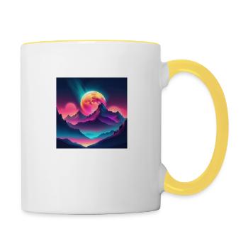 mystical moon - Contrasting Mug - white/yellow - Right