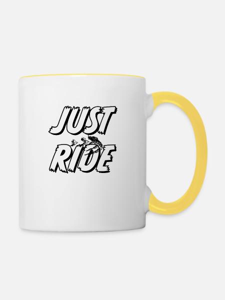 JUST RIDE BMX - Tasse zweifarbig - Weiß/Gelb