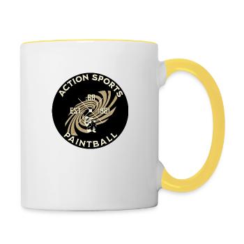 Actopn sports paintball - Contrasting Mug - white/yellow - Right