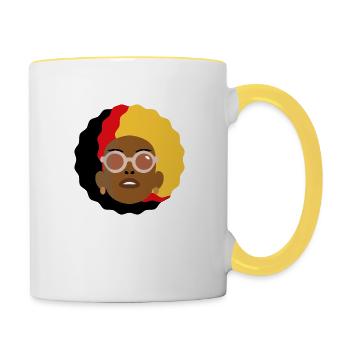 Afro Colors Confident Woman - Contrasting Mug - white/yellow - Right