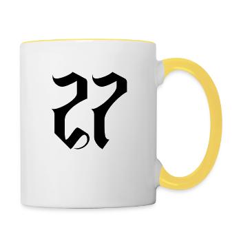 27 - Mug contrasté - blanc/jaune - Droite
