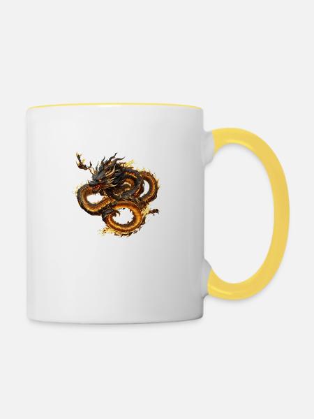 Cinesian Fire Dragon - Contrasting Mug - white/yellow