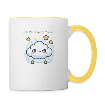 Keep it Fluffy Keep it Joyful ! - Contrasting Mug - white/yellow - Right