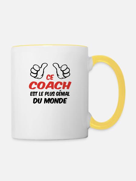 BESTER COACH - Tasse zweifarbig - Weiß/Gelb