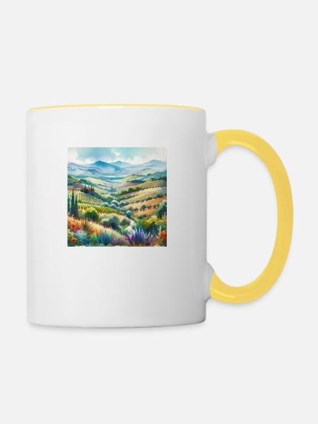 group1 3 - Tasse zweifarbig - Weiß/Gelb