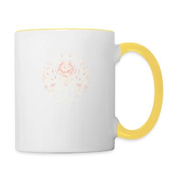Lebensbaum-Rose Boho - Tasse zweifarbig - Weiß/Gelb - Rechts