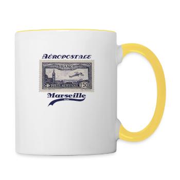 Marseille Aéropostale vintage - Contrasting Mug - white/yellow - Right