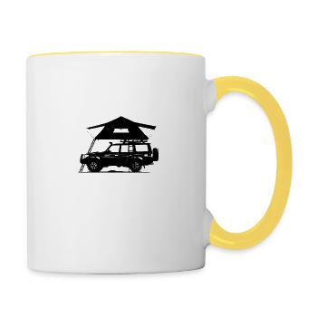 Jeep Dachzelt Camping - Tasse zweifarbig - Weiß/Gelb - Rechts