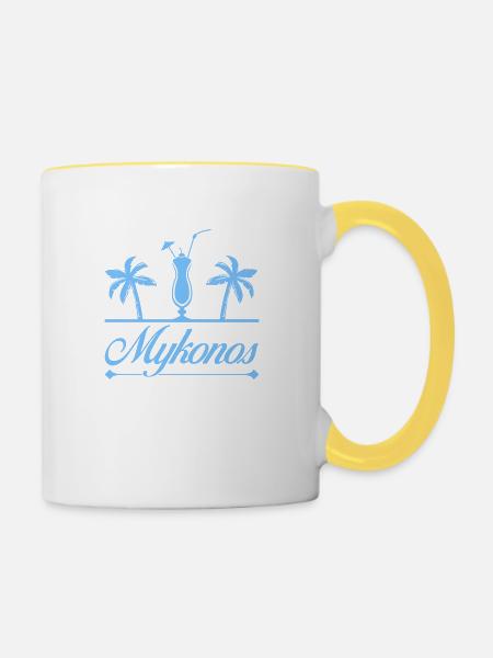 mykonos - Tasse zweifarbig - Weiß/Gelb