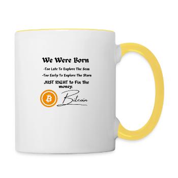 Crypto Summer: The Heat is On - Contrasting Mug - white/yellow - Right