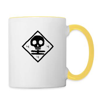 Mort blanche Finlande - Mug contrasté - blanc/jaune - Droite