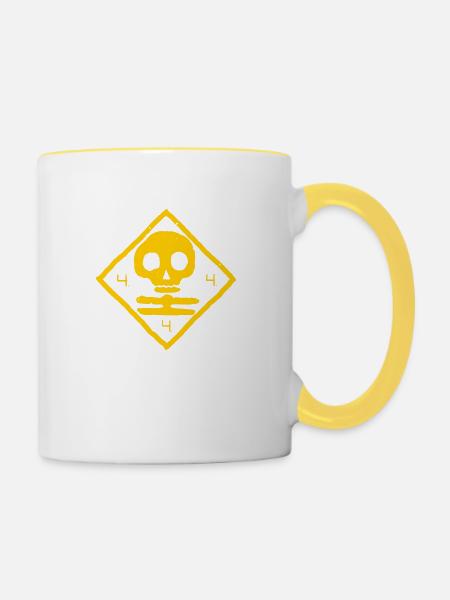 Weißer Tod Finnland - Tasse zweifarbig - Weiß/Gelb