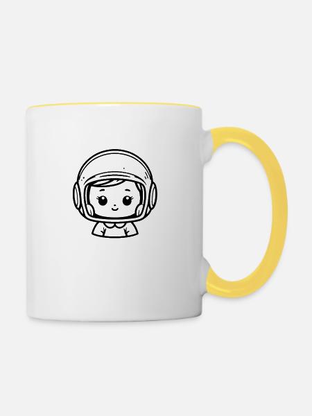 Baby-Biker - Tasse zweifarbig - Weiß/Gelb