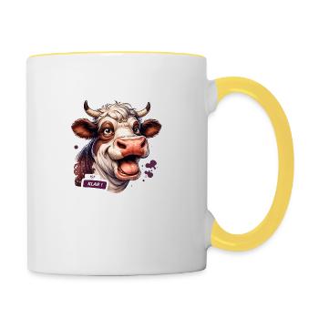 Cow funny all right - Contrasting Mug - white/yellow - Right