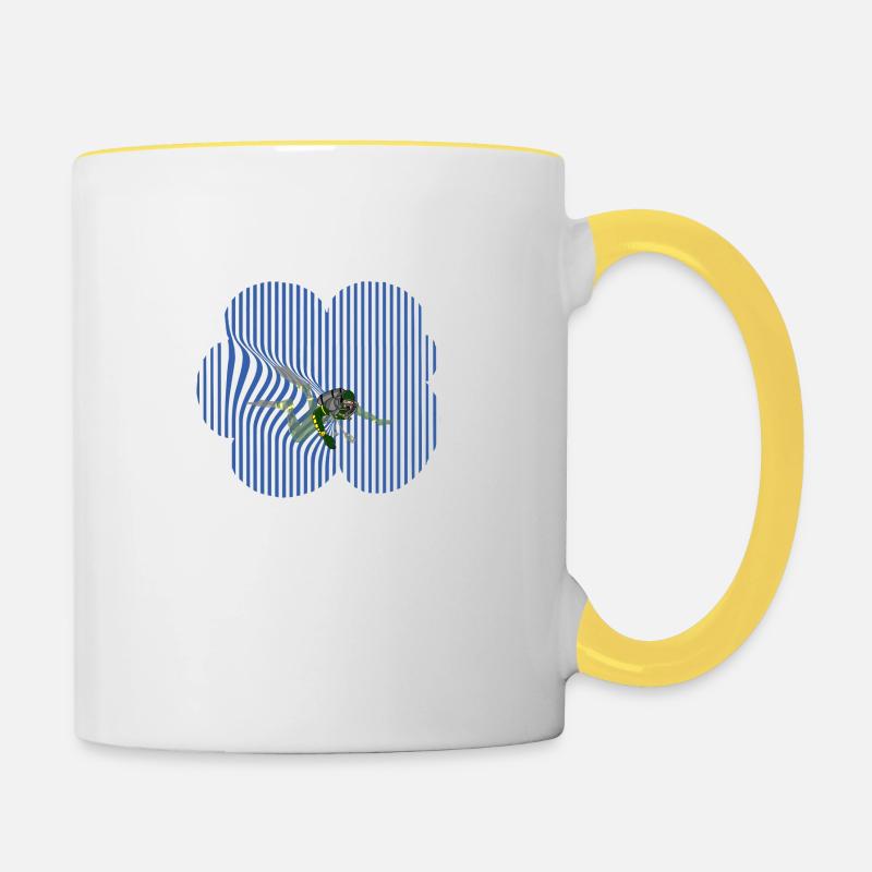 Diving Expert Hobby Sport Dive Scuba - Contrasting Mug - white/yellow
