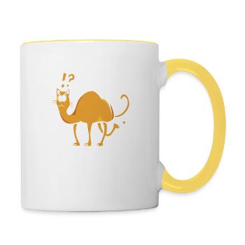 Chat-meau - Mug contrasté - blanc/jaune - Droite
