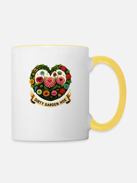Lustiger Gärtner-Humor - Tasse zweifarbig - Weiß/Gelb