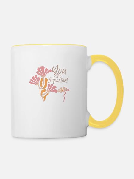 You are important - Tasse zweifarbig - Weiß/Gelb
