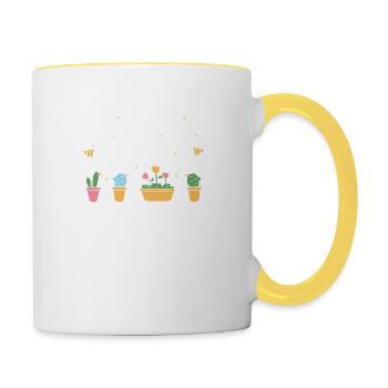 Team Fourth Grade We Stick Together Cactus Back - Contrasting Mug - white/yellow - Right