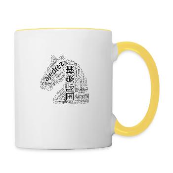 Cavalier échecs - Mug contrasté - blanc/jaune - Droite