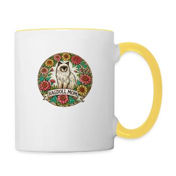 Ragdoll Mama - Tasse zweifarbig - Weiß/Gelb - Rechts
