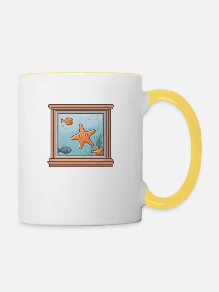 Wasserblick - Tasse zweifarbig - Weiß/Gelb