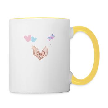 Mädchen oder Junge - Tasse zweifarbig - Weiß/Gelb - Rechts