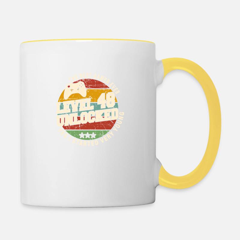 Original 1976 48th Anniversary Retro Gift - Contrasting Mug - white/yellow
