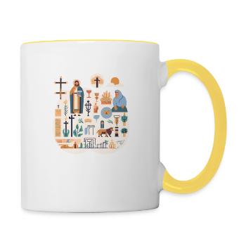 biblique 5 - Mug contrasté - blanc/jaune - Droite