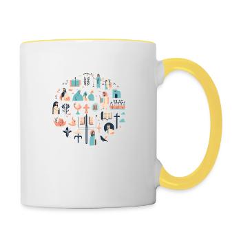 biblique 7 - Mug contrasté - blanc/jaune - Droite