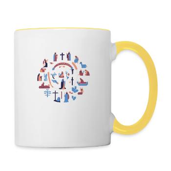 biblique 11 - Mug contrasté - blanc/jaune - Droite