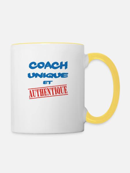 REISEBUS EINZIGARTIG - Tasse zweifarbig - Weiß/Gelb
